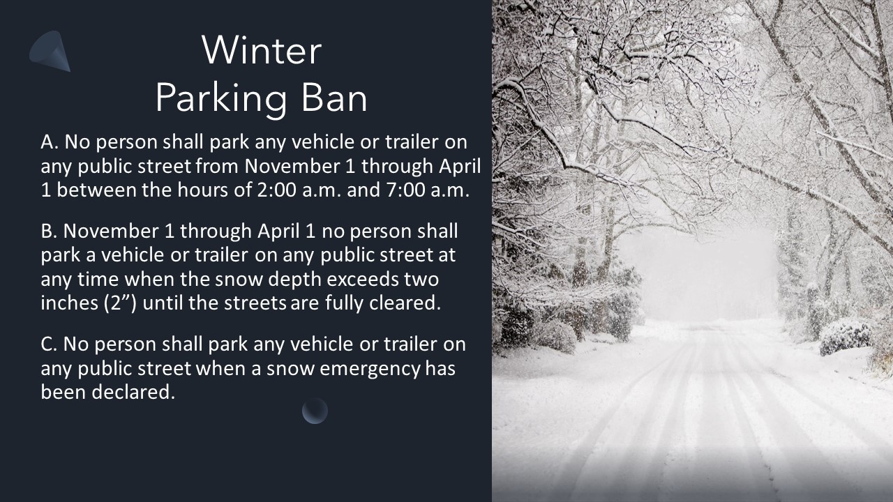 Winter Parking Ban Ad